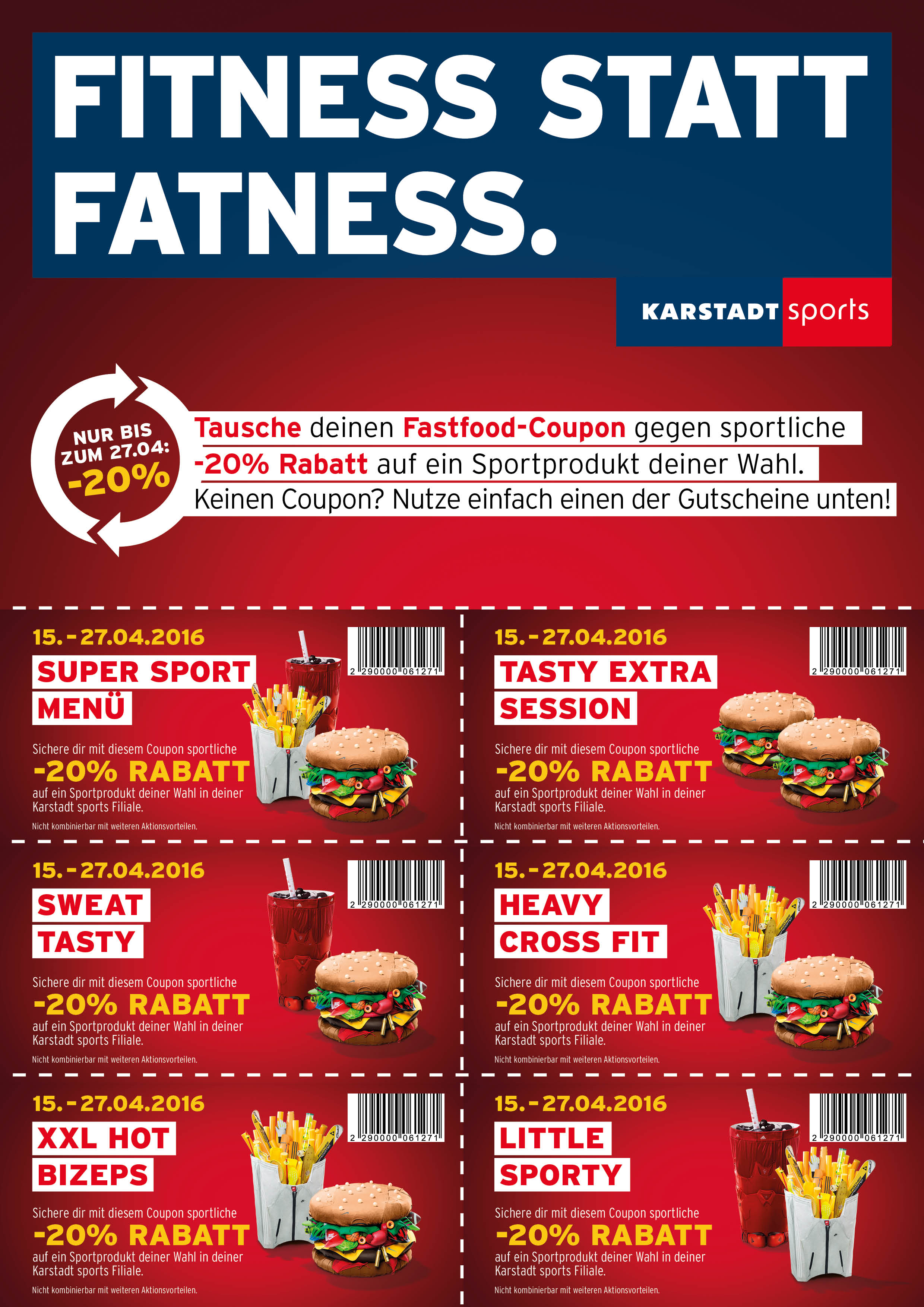Fitness statt Fatness_Coupons Karstadt sports