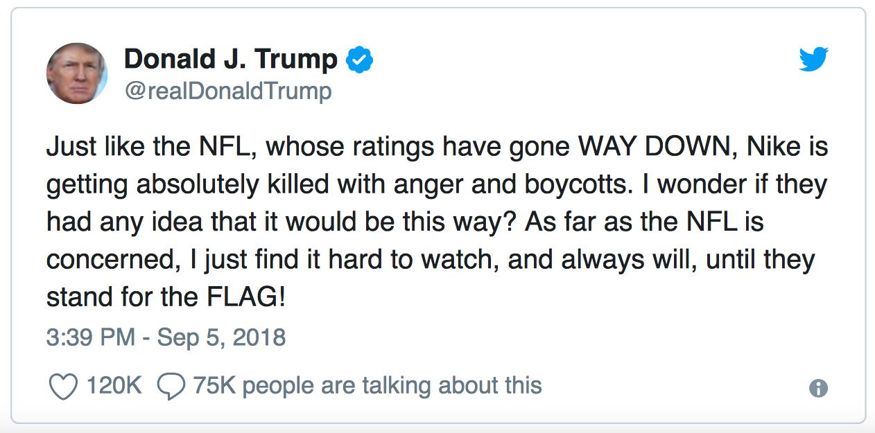 Trump Tweet Nike NFL