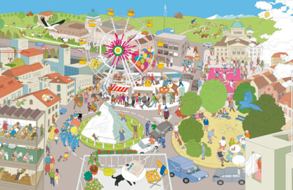 Synapsis mit einer Wimmelbild-Kampagne