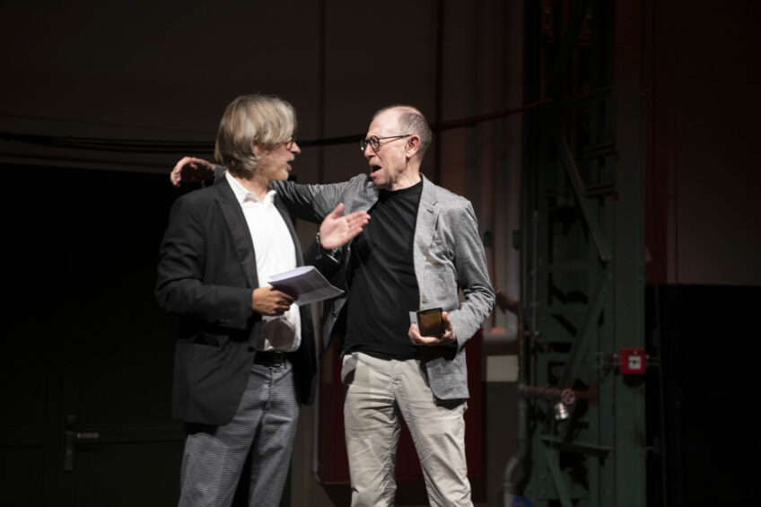 ADC Gala 2021_Frank Bodin (ADC Präsident) und Viktor Giacobbo (ADC Hon Circle)