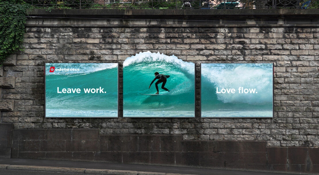 Edelweiss-Spezialplakate wecken die Sehnsucht nach Wärme: Weinbergstrasse